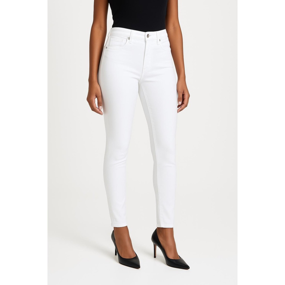 Good American Skinny Jeans Womens SZ 4 White 5Pocket Button Closure Stretch